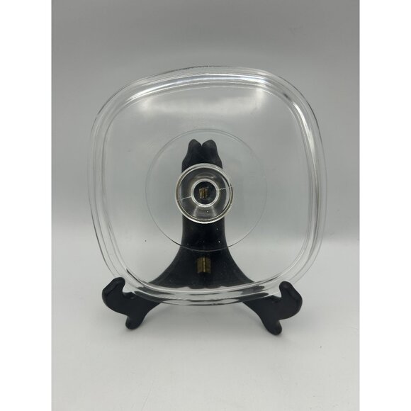 A-9-C Pyrex Replacement Lid 8.5" Only Square Clear 2" Round Knob Corningware VTG - Picture 1 of 2